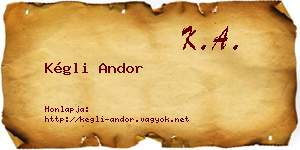 Kégli Andor névjegykártya